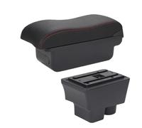 MAMXVKVZEU Para Skoda Para Fabia 2 2007 2008 2009 2010 2011 2012 2013 2014 Caja Almacenamiento Reposabrazos Coche Reposabrazos para coche(C1 Negro rojo Sin USB)