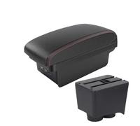 MAMXVKVZEU Para VW Para Polo 2002 2003 2004 2005 2006 2007 2008 2009 Accesorios Caja Almacenamiento Reposabrazos Del Coche Reposabrazos para coche(B1 Negro rojo 3 USB)