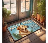 Man Cabe Decor Alty Dog: A Guide To Hilton Head Island'S Best Companions Felpudo con texto divertido para decoración de porche delantero al aire libre (65 x 90 cm)