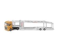 Siku 3944 Man Car Transporter, 1:50, Incluye 2 Coches de Juguete, Metal/Plástico, Naranja/Plata, Remolque Desacoplable, Plataforma Desmontable