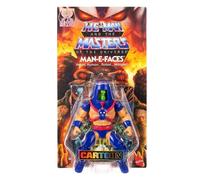 Masters of the Universe Origins Cartoon Collection Man-E-Faces Figura de Acción, guerrero heroico de 14cm inspirado en la serie de televisión de los80, cara cambiable, minicómic, JBM80