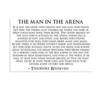 Man in the Arena Theodore Roosevelt Quote Canvas Wall Art Motivational Speech Poster Print for Office Gym Decor(Framed,16X24inch(40X60cm))