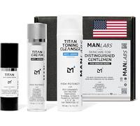 Man Labs Titan Men - Kit de cuidado de la piel para hombre, antienvejecimiento, con suero facial y crema facial para hombres, con péptido de niacinamida