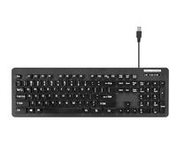 Man & Machine Teclado LCOOL (negro) - Estilo abierto, lavable, teclado económico. Con cerradura para EASI