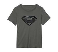 Man of Steel Zod Shield Camiseta, Mujer Tallas Grandes, Asfalto, 6XL Grande