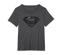 Man of Steel Zod Shield Camiseta, Mujer Tallas Grandes, Jaspeado Oscuro, 4XL Grande