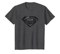 Man of Steel Zod Shield Camiseta, Niños, Jaspeado Oscuro, 2 años