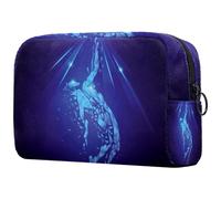 Man Under The Light - Bolsa de cosméticos para mujer, neceser de viaje, bolsa organizadora de maquillaje grande con cremallera, multicolor, 18.5x7.5x13cm/7.3x3x5.1in, Neceser