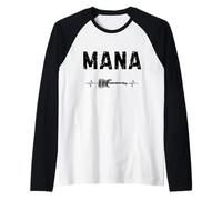 Mana Guitarra Latido del Corazón Música Guitarrista Camiseta Manga Raglan