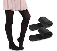 MANA MANA Paquete De 2 Medias Lisas Para Niñas: Lindas Medias Opacas Para La Escuela, La Danza y El Ballet; Suaves y Elegantes, 40 Den, Fabricadas En Italia, 2 Pares, Nero, 122/128 cm