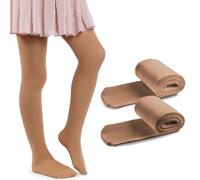 MANA MANA Paquete De 2 Medias Lisas Para Niñas: Lindas Medias Opacas Para La Escuela, La Danza y El Ballet; Suaves y Elegantes, 40 Den, Fabricadas En Italia, 2 Pares, Natural, 122/128 cm