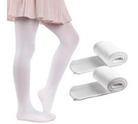 MANA MANA Paquete De 2 Medias Lisas Para Niñas: Lindas Medias Opacas Para La Escuela, La Danza y El Ballet; Suaves y Elegantes, 40 Den, Fabricadas En Italia, 2 Pares, Bianco, 122/128 cm