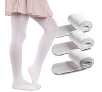 MANA MANA Paquete De 3 Medias Lisas Para Niñas: Lindas Medias Opacas Para La Escuela, La Danza y El Ballet; Suaves y Elegantes, 40 Den, Fabricadas En Italia, 3 Pares, Bianco, 122/128 cm