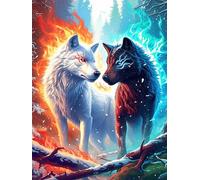 Manada de Lobos en el Bosque mágico Puzzle 1000 Piezas Cartón Grueso para Toda La Familia Vida Silvestre y Mascotas Desarrollo Lógica Agilidad Mental Actividad Hacer En Grupo Idea De Regalo 1000 PCS