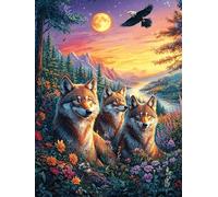 Manada de Lobos en otoño Puzzle 500 Piezas Cartón Blanco Premium para Expertos Cuentos de Hadas de Animales y Plantas Vacaciones Fines Semana Reducir Estrés Hobby Y Ocio Garantía Satisfacción 500 PCS