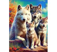 Manada de lobos en un bosque mágico Puzzle 1000 Piezas Cartón Grueso Para Adultos Sueño Mágico de Ciencia Ficción Noches Juegos En Familia Antiestrés Regalo Corporativo Calidad Profesional Regalo Idea