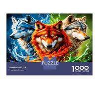 Manada de Lobos Llama Hielo 1000 Piezas Fuerza Elemental primigenia Puzzle Clásico, Cartón Ecológico - Hit De Las Familias, Actividad De Fiesta, Ocio En Casa 70x50cm/1000pcs
