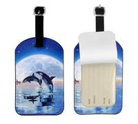 Manada de orcas,Etiquetas de equipaje de cuero sintético con nombre, etiquetas de viaje duraderas, 2 unidades