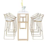 MANAFEEL Mesas de bar nórdico de moda para el hogar, sala de estar, mesa larga contra la pared, silla de bar, té con leche, postre, bar, sin sillas, mesa alta de pub