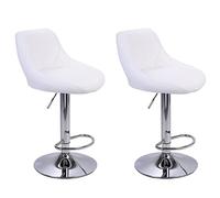 MANAFEEL Sillas de Bar 2 Piezas Silla de Barra giratoria de Altura Ajustable con Respaldo sin Brazos Diamond Back Design Bar Taburete Silla de Oficina en el hogar Taburetes Altos de Barra(White)