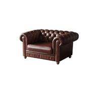 MANAFEEL Sofá francés de Tres plazas, de Cuero auténtico y Madera Maciza, de Estilo Retro, de Lujo, for Sala de Estar, de Piel de Vaca de Primera Calidad, for apartamento pequeño.(S)