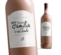 Manahia - Etiqueta de Botella Anuncio Embarazo - Nuestra familia está creciendo - Idea Original para Bebé en camino, nacimiento, vino o cerveza, sorpresa, regalo para anunciar |Autoadhesiva
