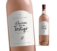 Manahia - Etiqueta de Botella Testigo - ¿Quieres ser mi testigo de boda? - Idea Original para Petición de Boda - Vino, Anuncio sorpresa, Regalo original para anunciar