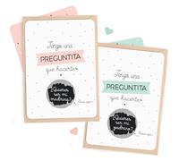 Manahia - Pack 2 Tarjetas Rasca Padrinos - ¿Quieres ser mi Padrino/Madrina? - Idea Original Anuncio Embarazo y Bautizo - Petición Emotiva con Sobres Kraft Incluidos
