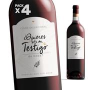 Manahia - Pack de 4 Etiquetas de Botella Testigos - ¿Quieres ser mi testigo de boda? - Idea Original para Petición a Amigos - Vino, Anuncio sorpresa, Regalo original para anunciar