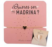 Manahia - Pulsera anuncio madrina - Acero inoxidable - ¿Quieres ser mi madrina? - Regalo original mujer, pulsera mensaje, idea emotiva bautizo o nacimiento