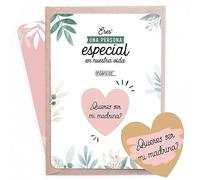 Manahia - Tarjeta Rasca Madrina - ¿Quieres ser mi Madrina? - Anuncio Sorpresa Embarazo y Bautizo - Petición Emotiva con Sobre Kraft