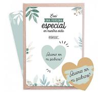 Manahia - Tarjeta Rasca Padrino - ¿Quieres ser mi Padrino? - Anuncio Sorpresa Embarazo y Bautizo - Mensaje Oculto con Sobre Kraft