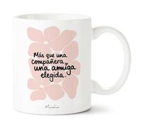 Manahia - Taza Compañera de Trabajo - Más que una compañera, una amiga elegida | Regalo Original y Divertido Oficina, Despedida, Jubilación o Cumpleaños Amiga| Detalle para Colega | Incluye Caja Kraft