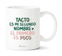 Manahia - Taza Graciosa Tacto es mi segundo nombre el primero es poco | Regalo Original Sarcasmo, Broma - Idea Sorpresa Amigo Invisible, Oficina | Caja Regalo Kraft