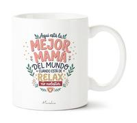 Manahia - Taza Mamá | Regalo Original Día de la Madre, Cumpleaños, Navidad | Taza Divertida | Detalle Mujer - Aquí está la mejor mamá del mundo, no molestar | Incluye Caja Kraft