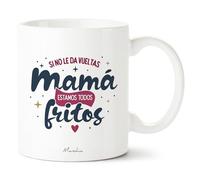 Manahia - Taza Mamá - Si no le da vueltas mamá, estamos todos fritos | Regalo Original y Divertido Día de la Madre, Cumpleaños o Navidad | Detalle Humor super Madre | Detalle Sorpresa con Caja Kraft