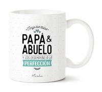 Manahia - Taza Papá Abuelo, desempeño ambos titulos a la perfección | Detalle Original Emotivo Navidad, Día del Padre o de los Abuelos, Futura Abuela | Idea Sorpresa Anuncio Embarazo | Con Caja Kraft
