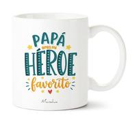 Manahia - Taza Papá Eres mi héroe favorito | Regalo Original Padre, Superhéroe sin capa - Idea Sorpresa Día del Padre, Cumpleaños, Navidad | Caja Regalo Kraft