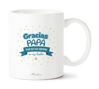 Manahia - Taza Papá - Gracias papá por estar a mi lado | Regalo Original, Agradecimiento Emotivo - Idea Sorpresa Día del Padre, Cumpleaños | Caja Regalo Kraft