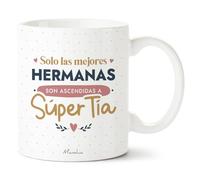 Manahia - Taza Tía - Solo las mejores hermanas son ascendidas a súper tía | Regalo Original Anuncio Embarazo, Futura tita, Sorpresa Nacimiento | Caja Regalo Kraft