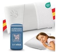 maname Almohada Infantil. 90x35x7cm Viscoelastica Ergonómica Hipoalergénica - Almohada Niños 3 Años Plana Hecha en España - Almohada de 90 para Niños con Doble Funda Algodon Memory Foam Kids Pillow
