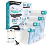 Maname® Bolsas Vacío Ropa - Pack de 14 Bolsas al Vacío para Guardar Ropa con Bomba Eléctrica, Incluye Bolsas Varios Tamaños, Ideales para Viaje - Vacuum Storage Bags