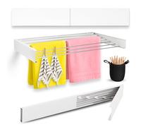 maname Tendedero Extensible Pared. 120 Cm, ANTIOXIDO Retractil Abatible Tendedero Plegable para Interior Y Exterior, Colgador Ropa Pared. Soporta 45kg De Carga. Retractable Clothes Drying Rack