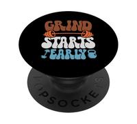 Mañana Fitness Entrenamiento Motivación Grind Comienza temprano PopSockets PopGrip Adhesivo