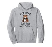 Mañanas Divertidas para Amantes del café chupan Menos con un Oso Lindo Sudadera con Capucha