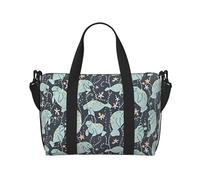 Manatee - Bolsa de viaje cruzada con diseño de animales, 41 x 29 x 15 cm, bolsa de viaje para parte inferior de silla, bolsa de viaje, bolsa de noche, bolsa de mano unisex, Black, Talla única