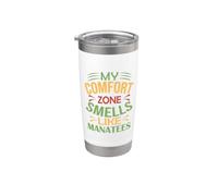 Manatee Funny My Comfort Zone Huele a Manatíes Vaso térmico de acero inoxidable de doble pared
