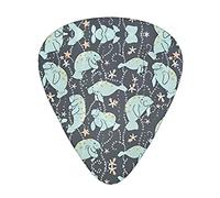 Manatí Animales Guitarra Púas Clásicas Triángulo Bajo Guitarra Acústica y Eléctrica Púas Para Guitarristas 12 Piezas