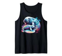 Manatí Bebé Y Mamá Acuarela Sirenia Amante Manati Camiseta sin Mangas