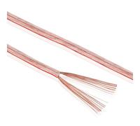 MANAX® 10 m de cable doble de 0,75 mm², 2 cables transparentes de 2 hilos (10 m, 0,75 mm², 1 anillo, transparente)